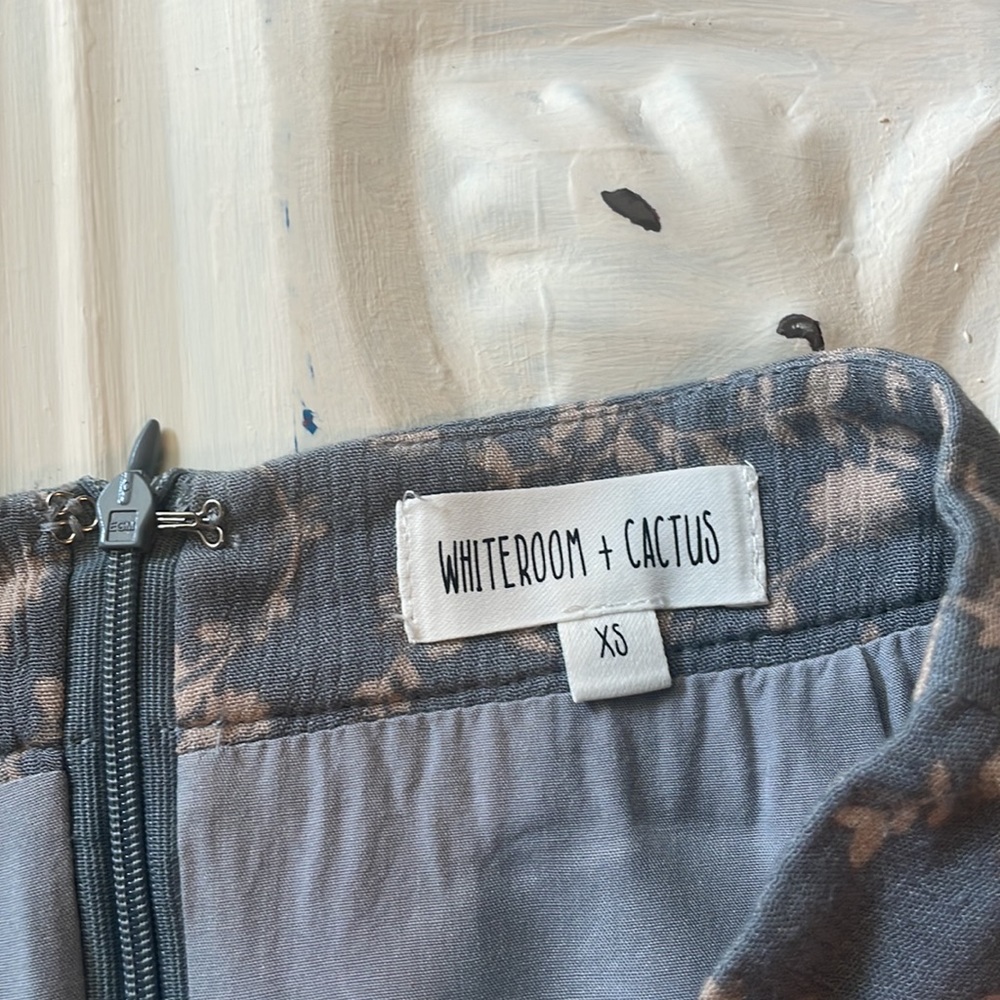 FREE! w/purchase Whitebloom & Cactus Boho Floral mini skirt | Blue & Pale Pink - Picture 6 of 6